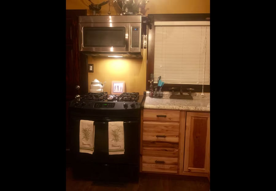 A portion of the full kitchen.