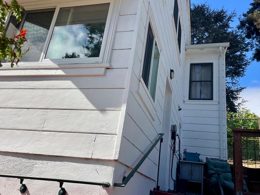 This corner of the home is where the studio apartment is located by itself on the 1st floor level.