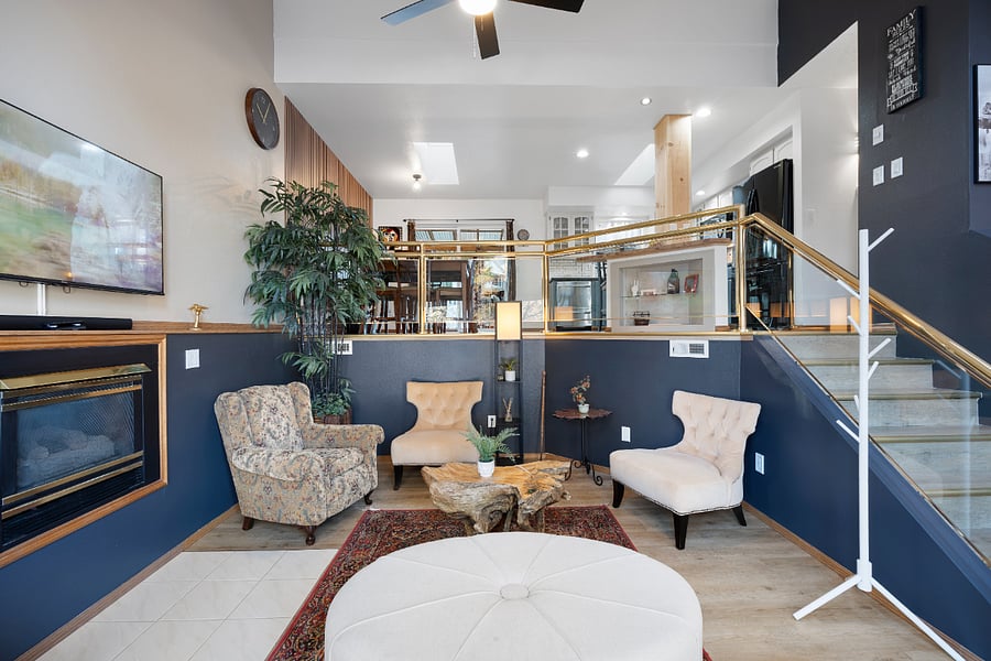 Imagine your family spread throughout the home, enjoying conversations across its various levels.