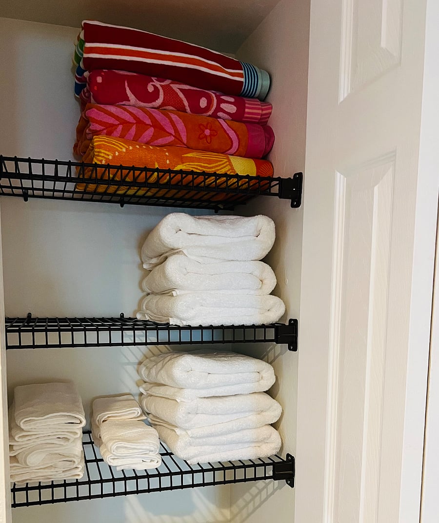 Towels and hallway closet