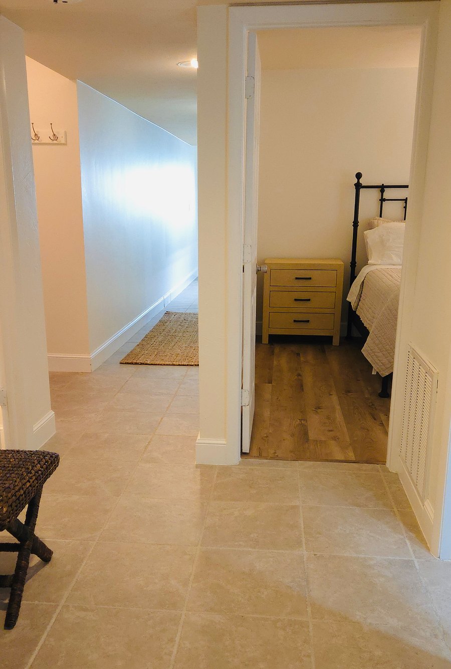 Area outside of three bedrooms and hallway bathroom