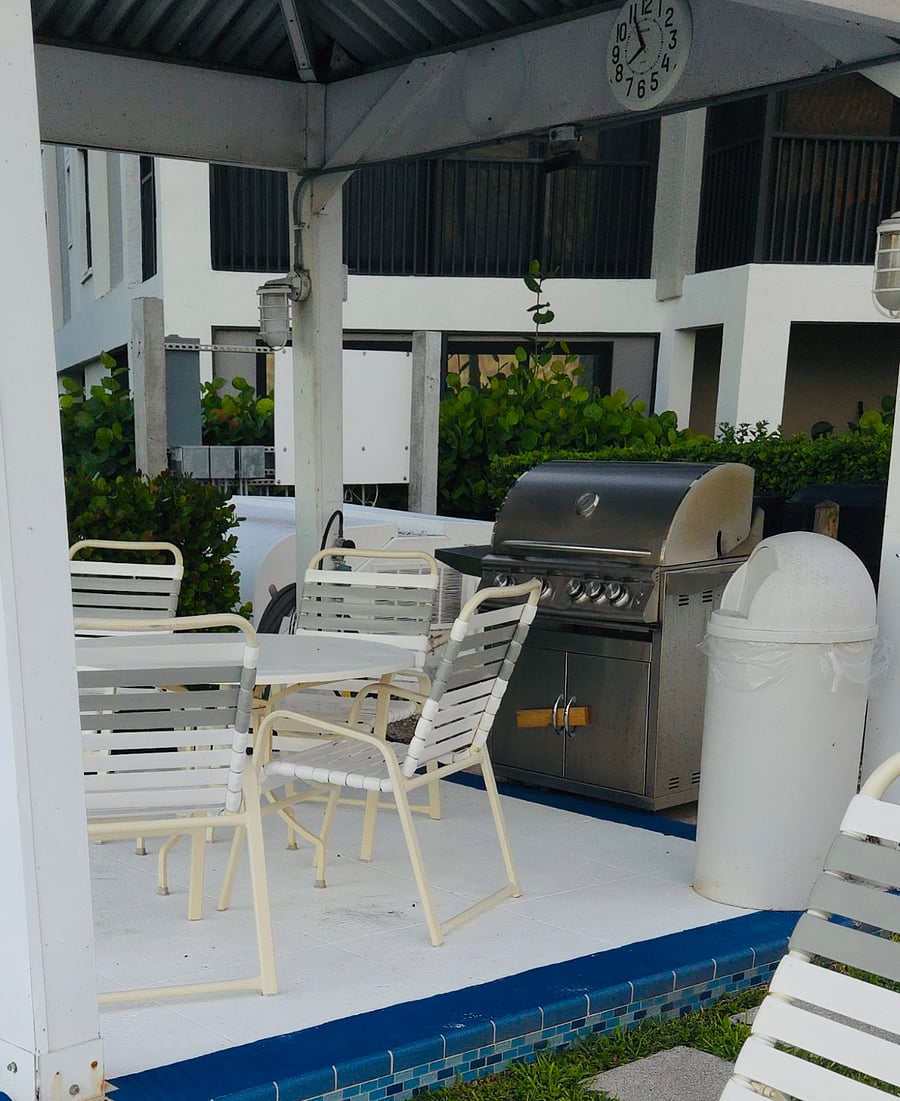 Grill and patio table