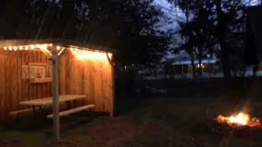 Lighted outdoor activity area