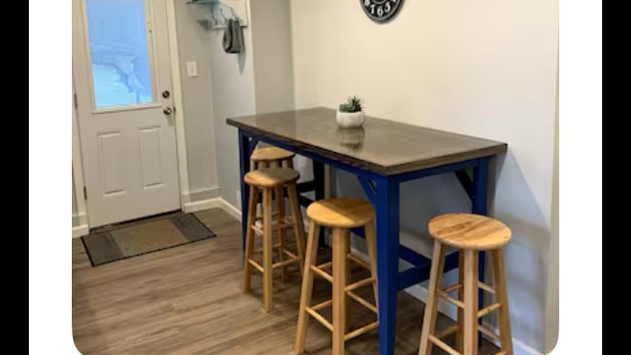Bar top dining for inside meals