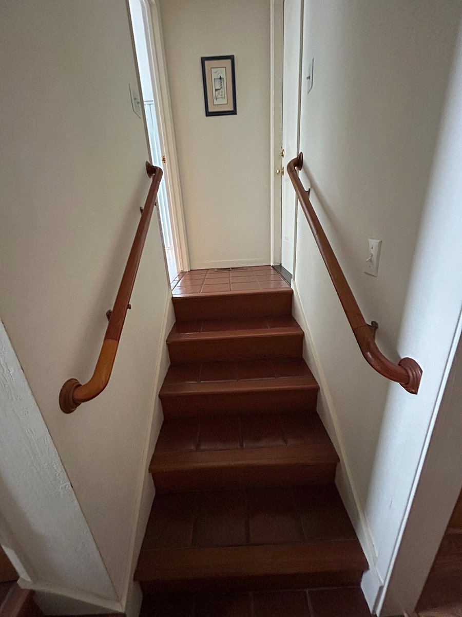 Steps to the second level bedroom.