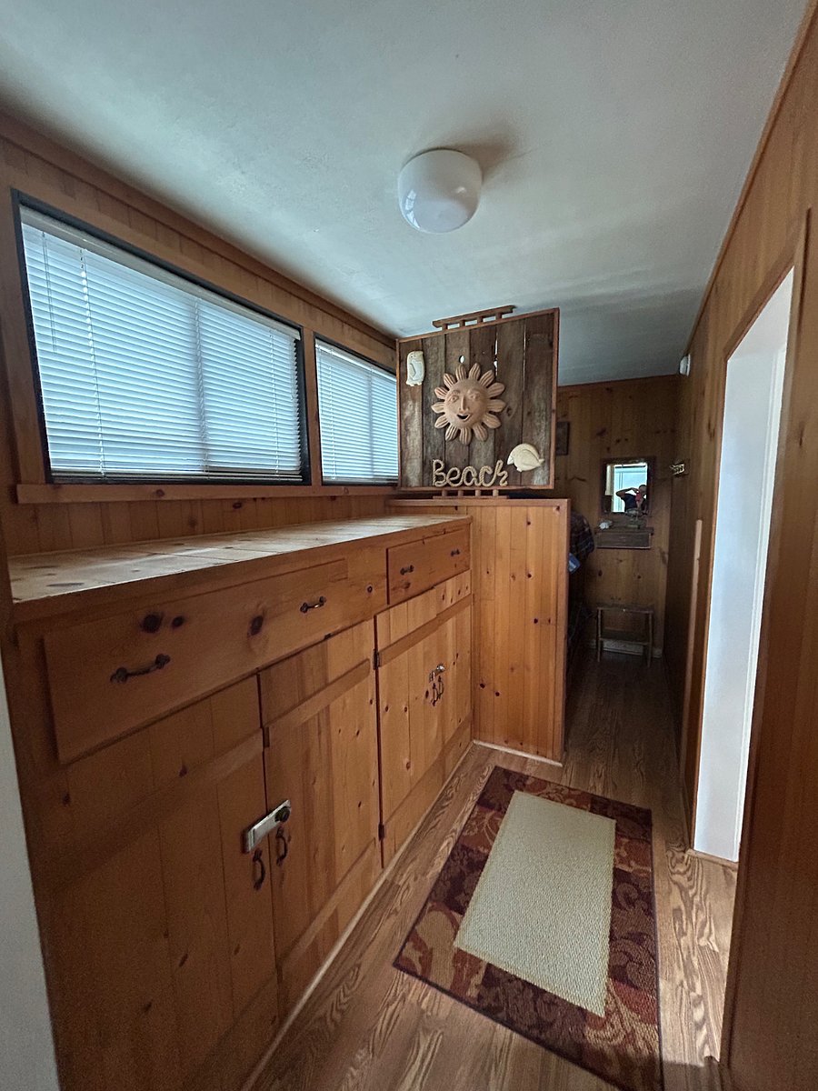 Bunk bed area storage.