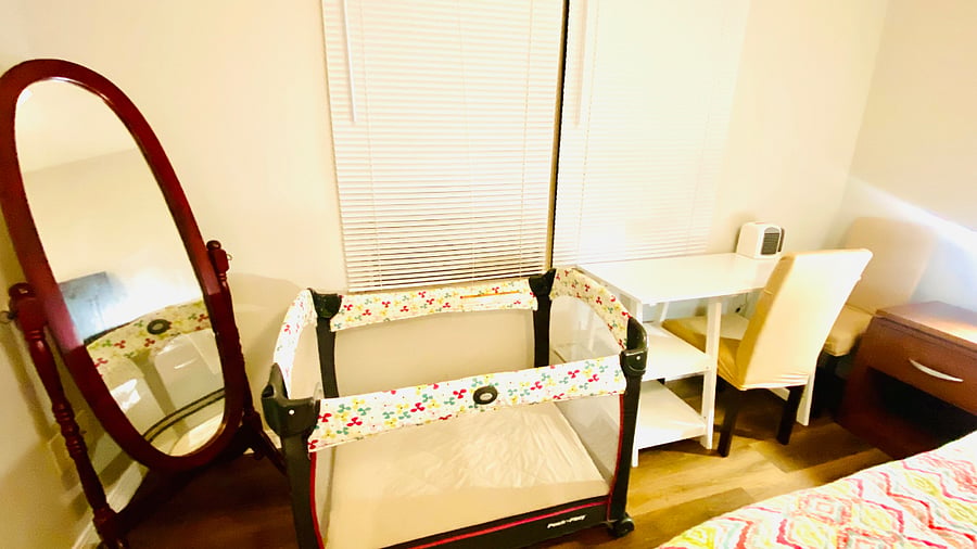 Master bed room with baby crab