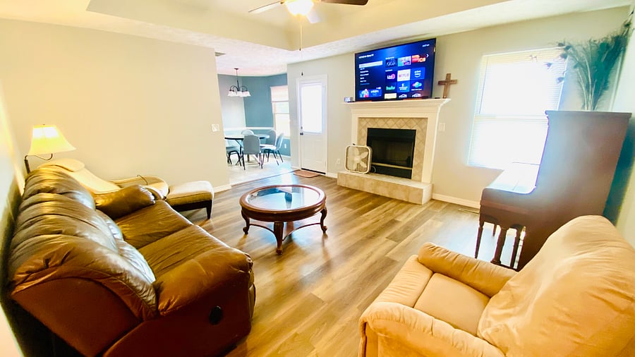 Living room with smart TV