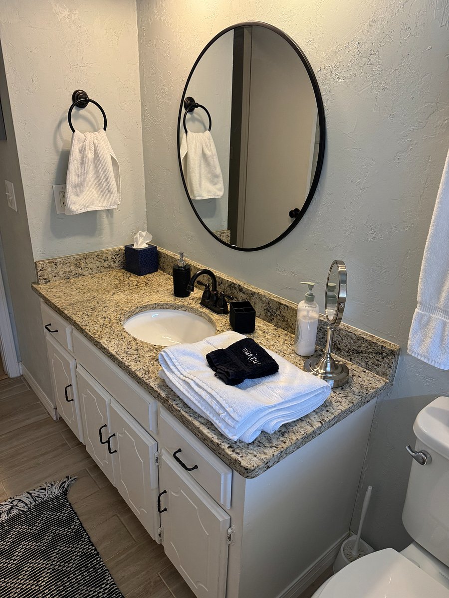 Hallway bathroom sink view