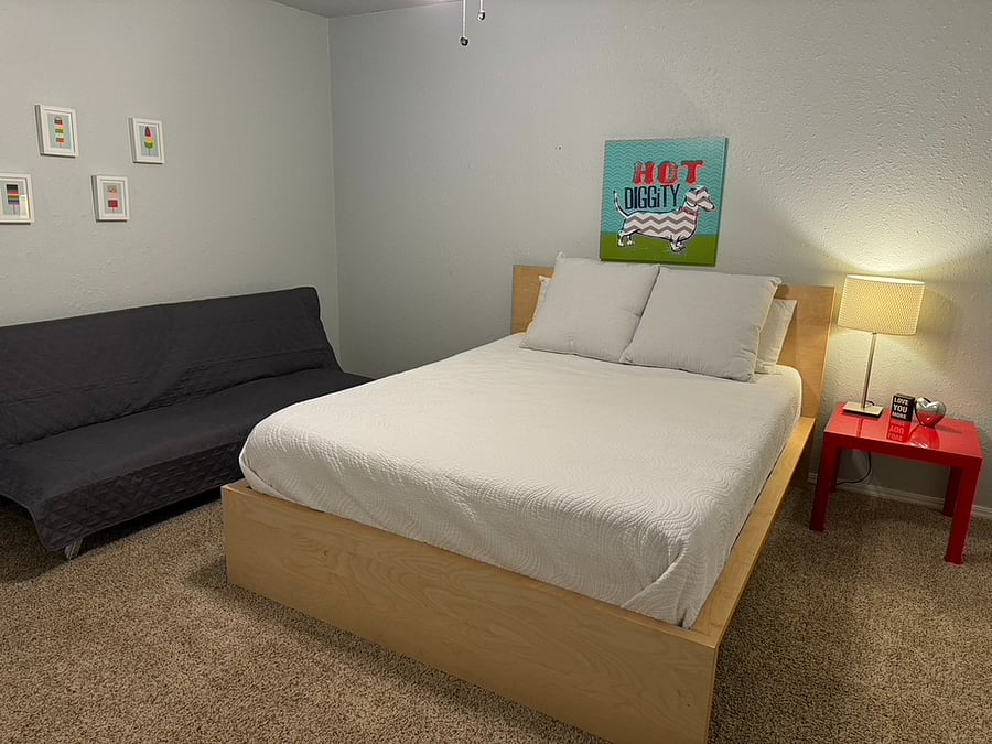 4th bedroom with lights on