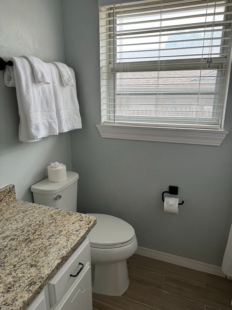 Hallway bathroom toilet