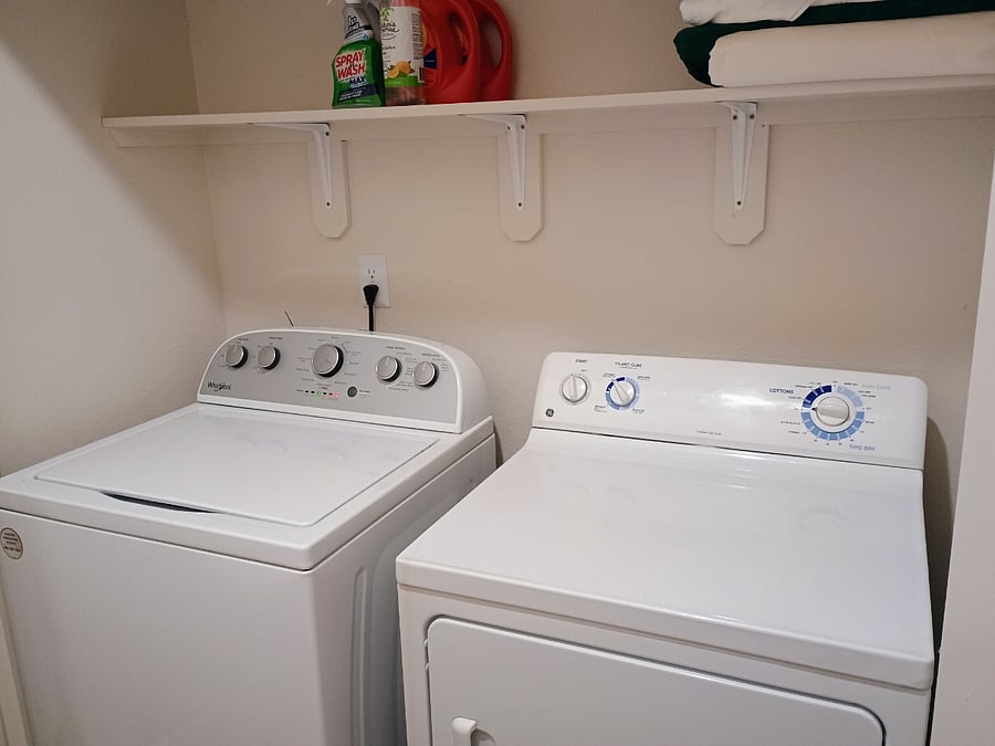 Enjoy having the washer and dryer in the home.
