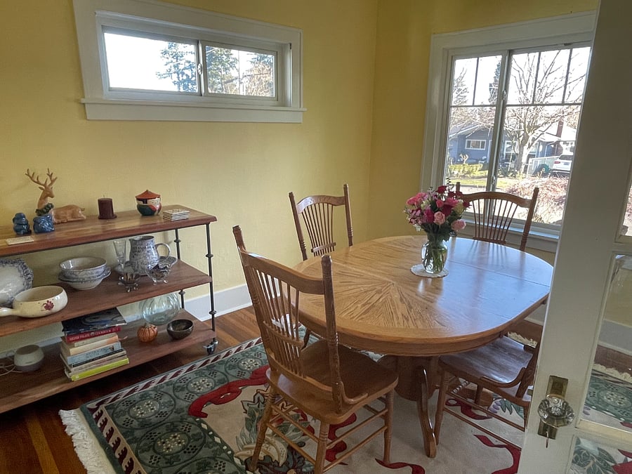 Upstairs dining room- the sun pours in here
