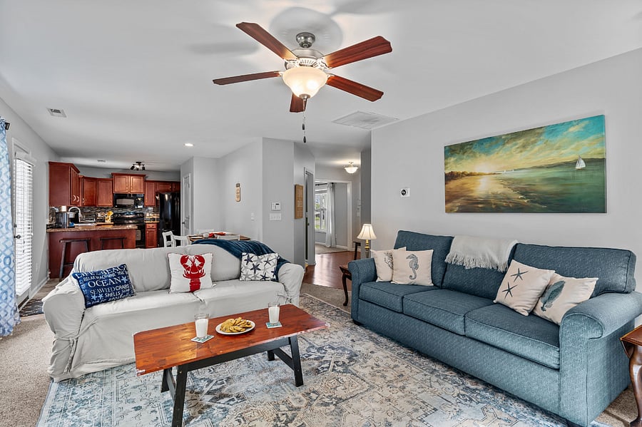 Lots of lounging space in the family room