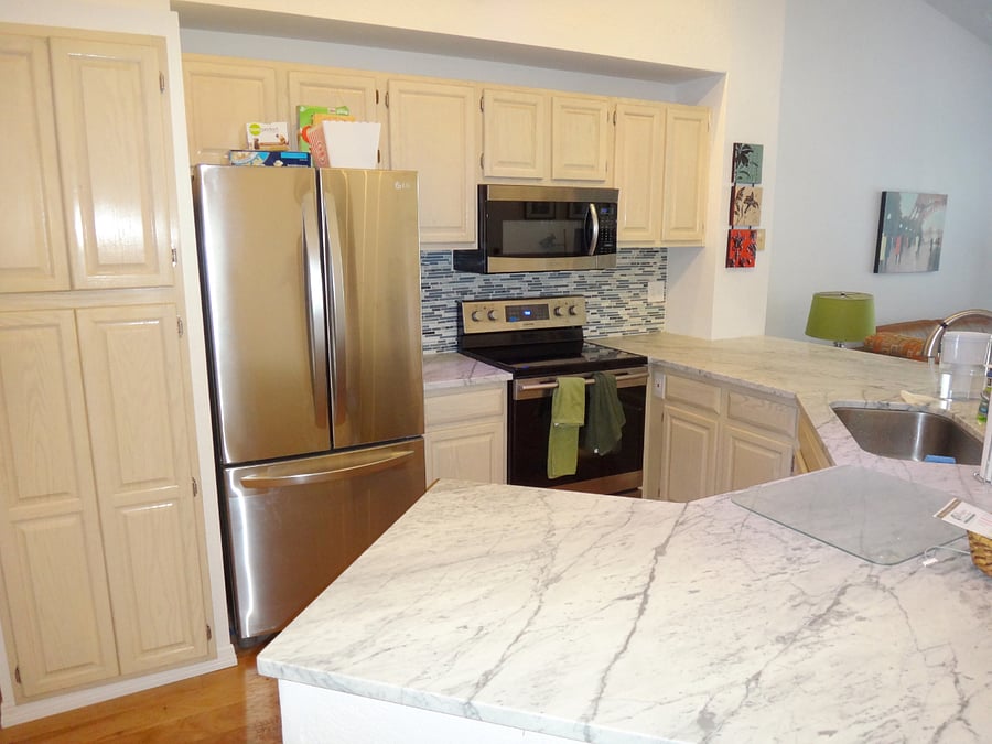 Stainless Steel appliance and Marble top counter tops