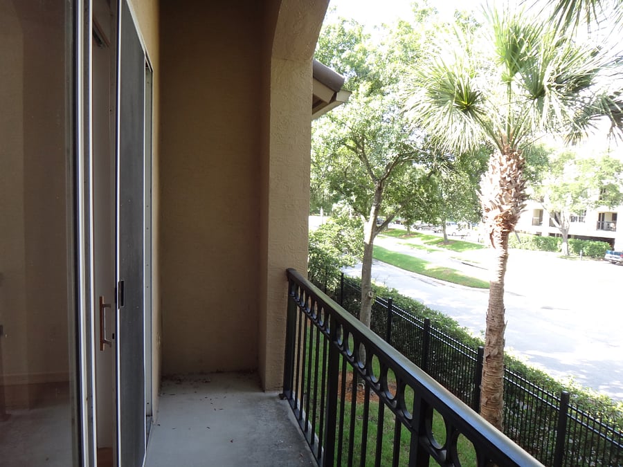 Covered patio with chairs
