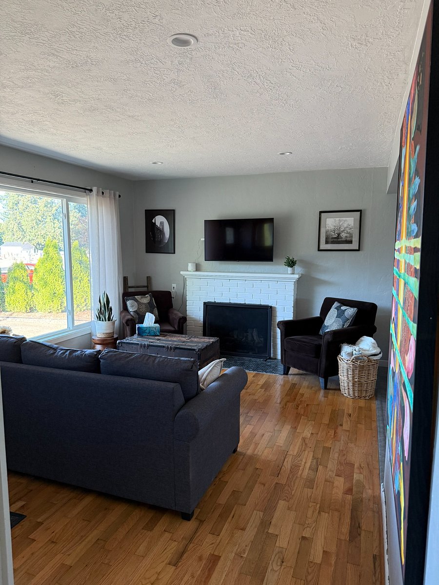 Living room with smart TV.