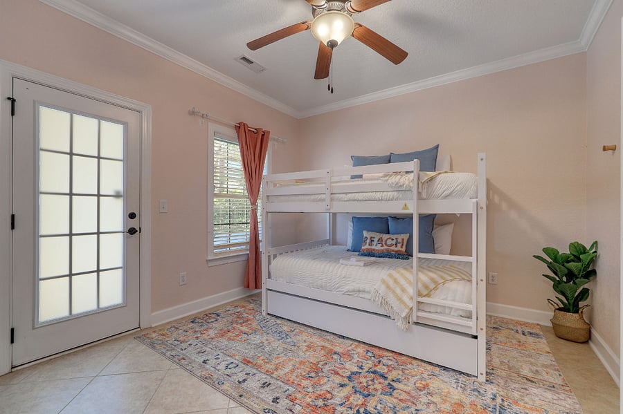 Full size bunk bed w/ trundle underneath!