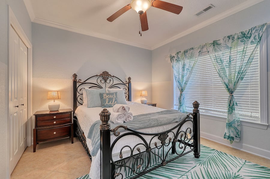 Enjoy a peaceful nights sleep with fresh linens, comfy sheets, and pillows that feel like a cloud.