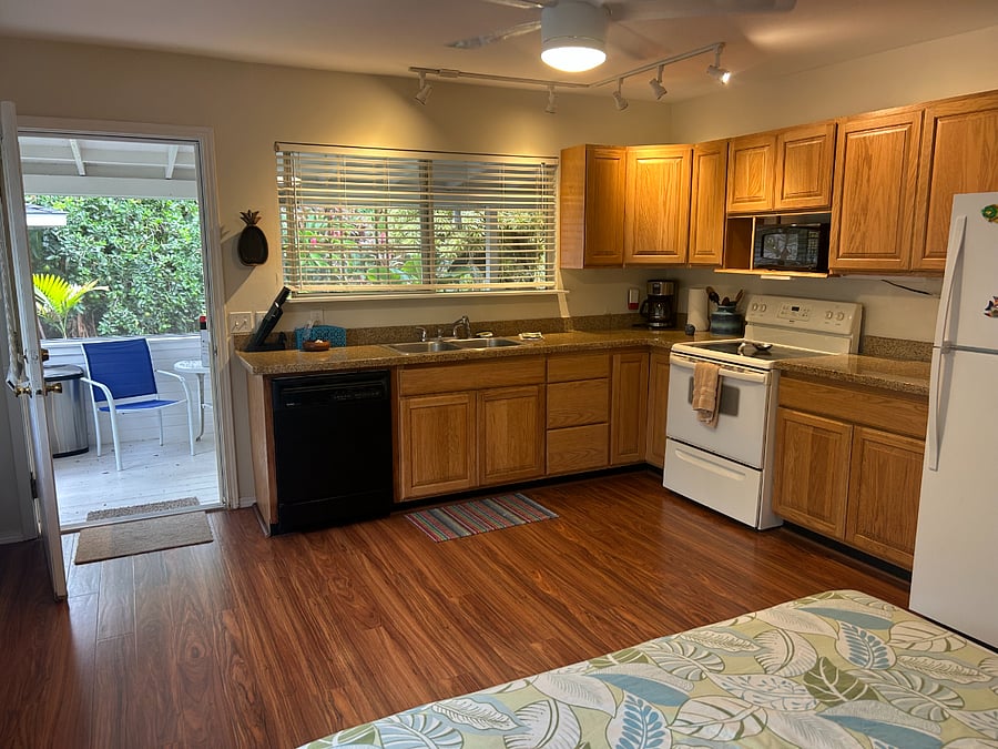 Kitchen door leads to lanai