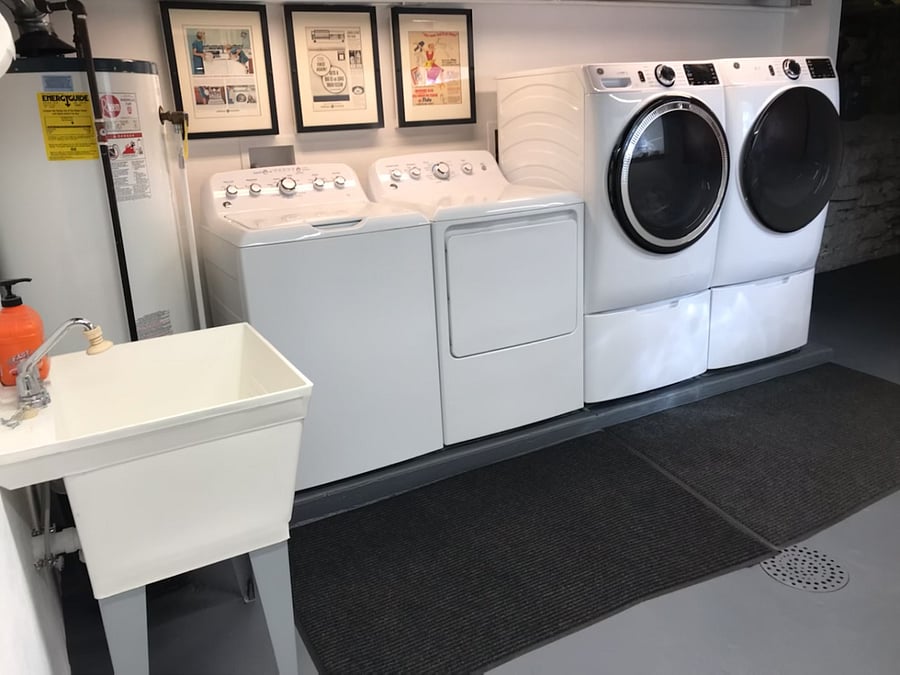This is the only building we have that does not have in unit washer and dryers, However our laundry is free, New and just a few steps outside your units door.
Both top and front load machines, they are brand new and you never need to wait to use them.
Laundry supplies are furnished.