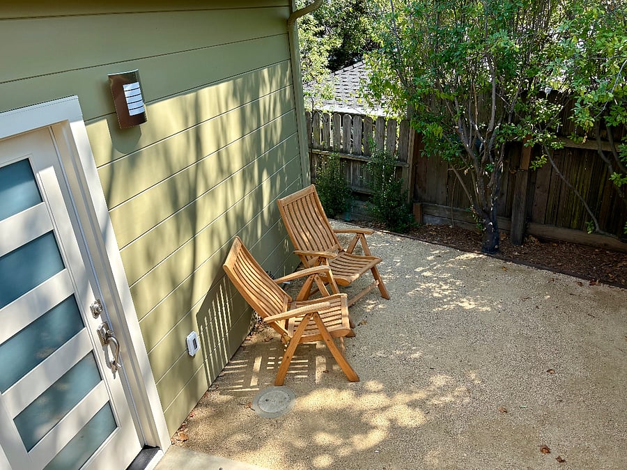 Private patio, completely fenced in and pet-safe!
