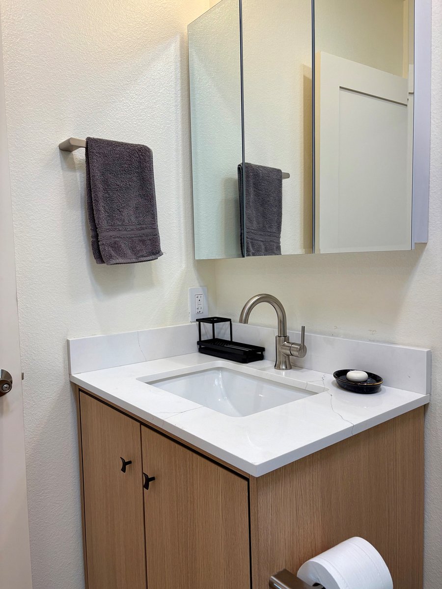 Lots of storage in this bathroom!