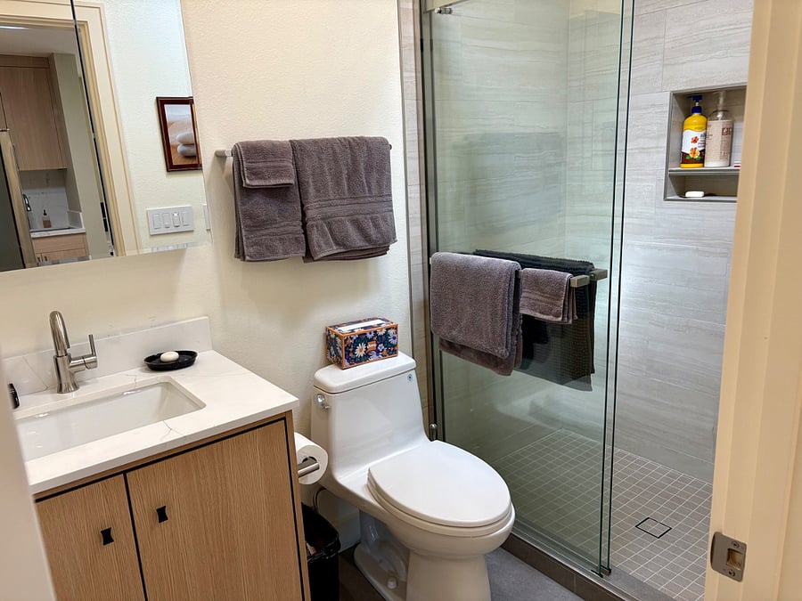 Large tiled shower