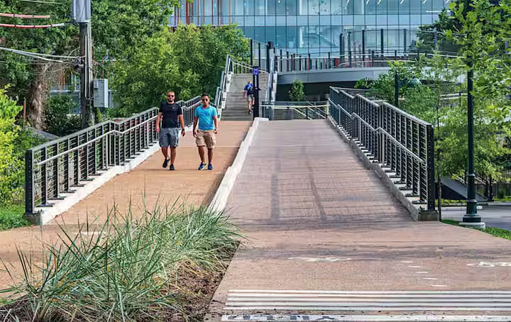 The Ackert Walkway, which connects our building to the Wash U Sky walk and over into the Washington University Danforth Campus. Wash U is an approximate 10 minute walk or 5 minute bike ride. Previously my tenants all were Wash U students, before Airbnb.