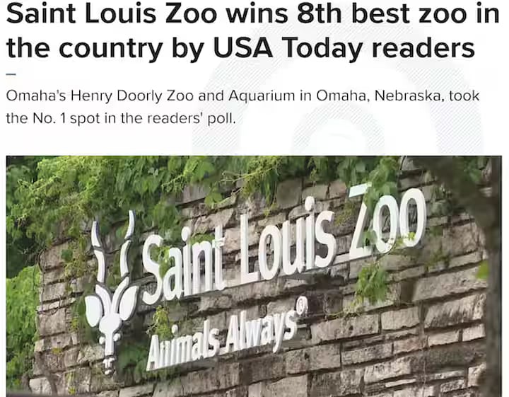 The St. Louis Zoo is a top-rated Zoo in the USA. While St. Louis is no longer the largest City in the United States as we during the 1904 World's Fair, our cultural assets and infrastructure are still world class.
