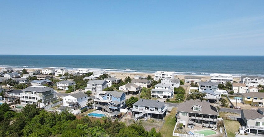 Aerial View - 4th row house just minutes to the beach with access across the street from the house
