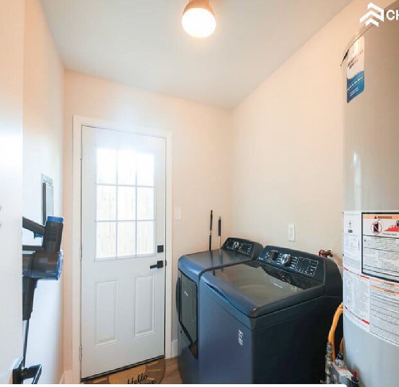 Washer and dryer, iron, vacuum provided