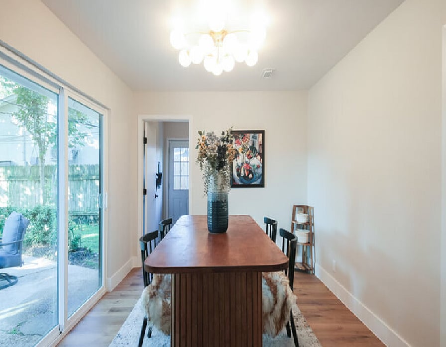 Dining area opens to the back patio for indoor/outdoor living or entertaining