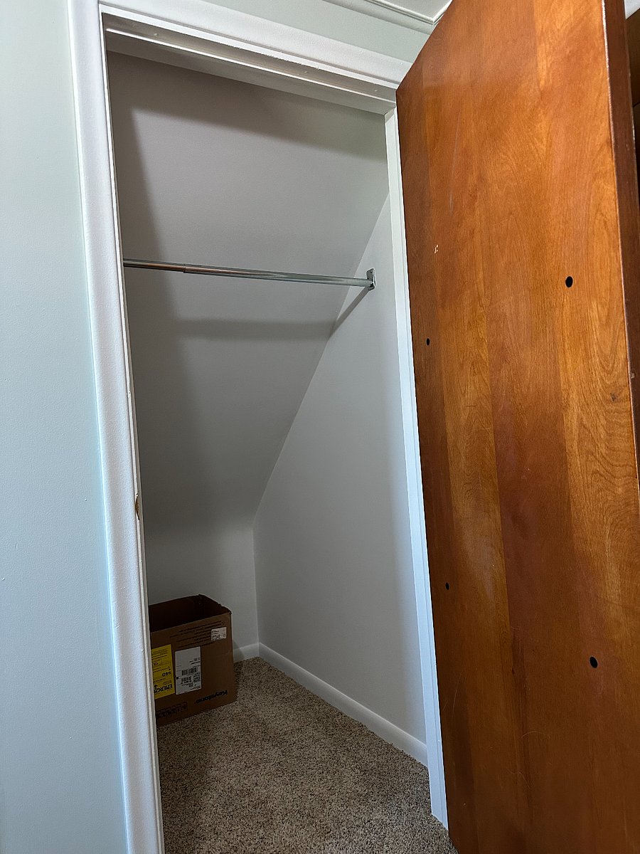 Walk-in closet in the bedroom.