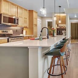Comfy bar stools with style! Pull one up to enjoy those home made meals you'll be making.