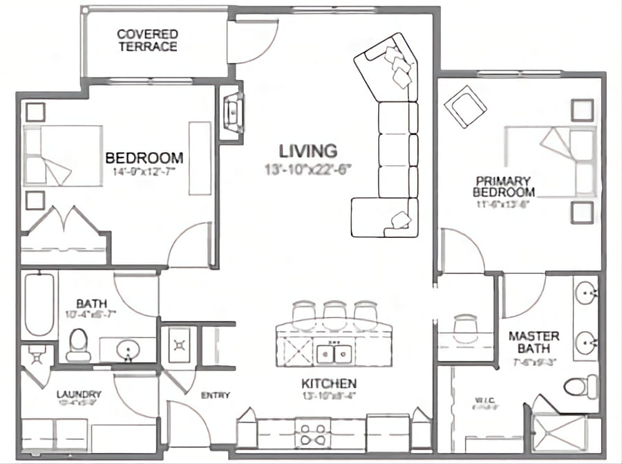 1,135 sqft south-facing MCM/Modern Organic designer space with over-sized rooms and a split bedroom floorplan for privacy. Upscale finishes and furnishings seamlessly blend comfort, function, and style to help you feel perfectly at home!