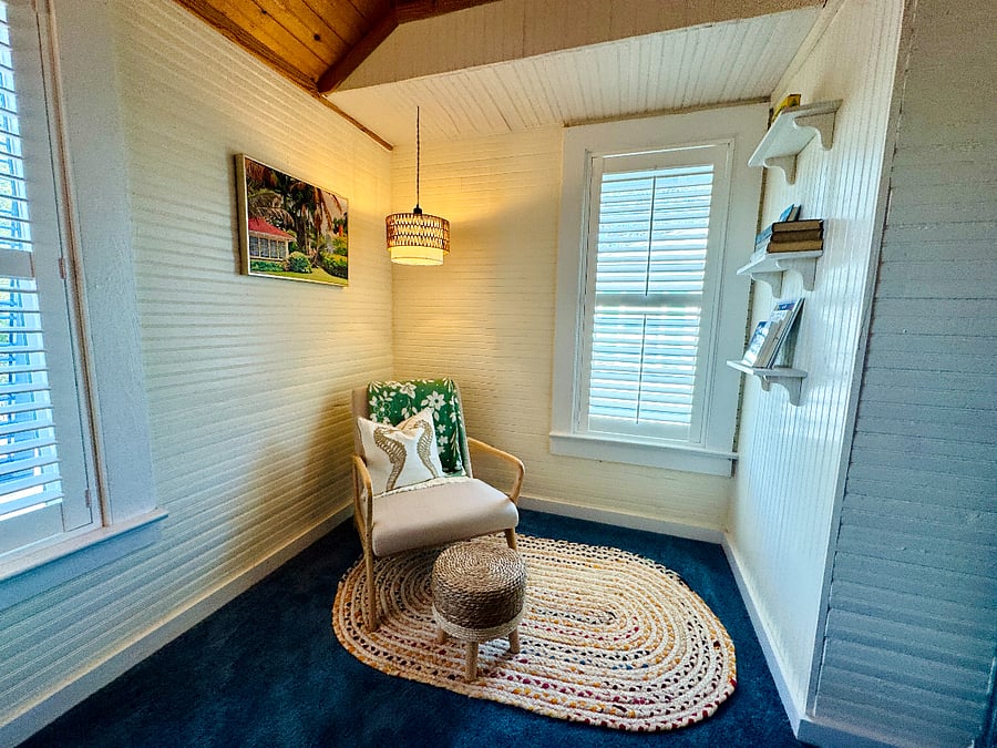 Cozy reading nook in the primary bedroom.
