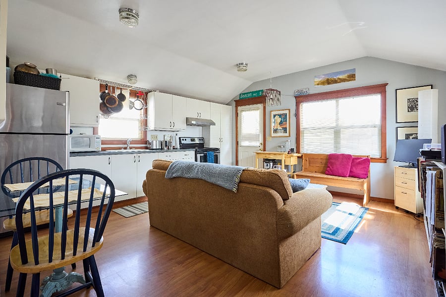 Living room and kitchen