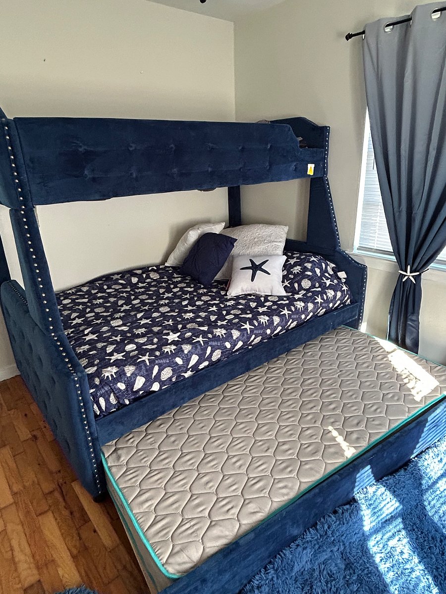 Full and Two twin bunk beds