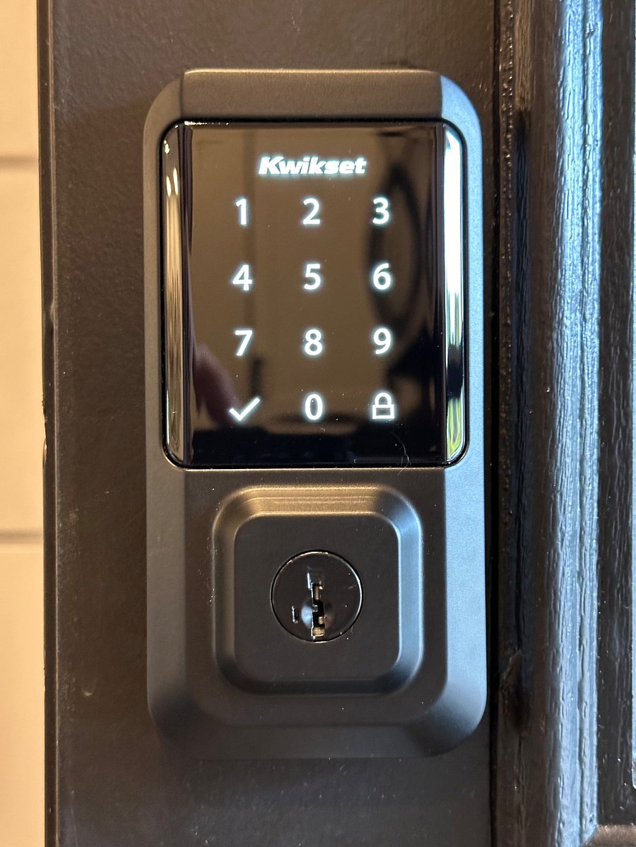 Keypad on both the front and back door with personalized code to gain access.