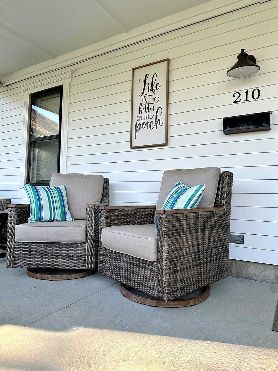Relax on the front porch with a cup of coffee.