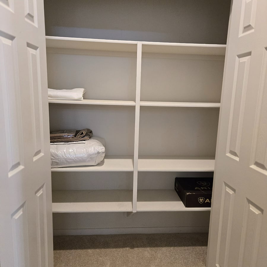 One of two storage closets like this.
