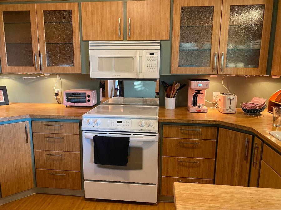 Bamboo kitchen cupboards