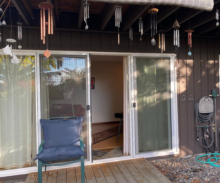 Sliding glass door to patio area