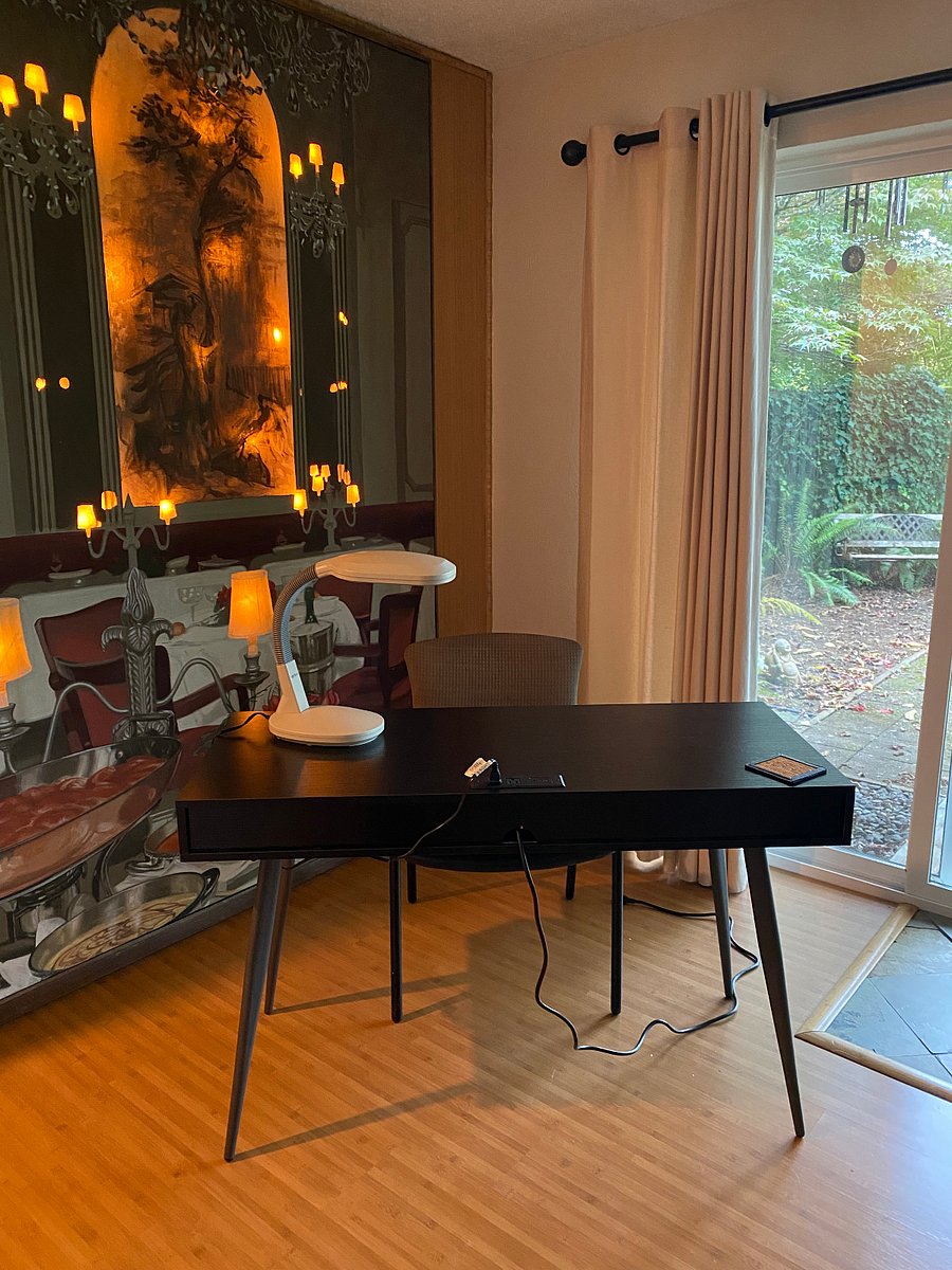 Computer desk with plug ins