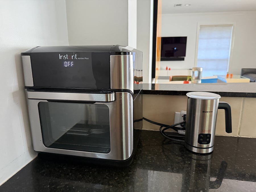 An air fryer and a frother for your use. 