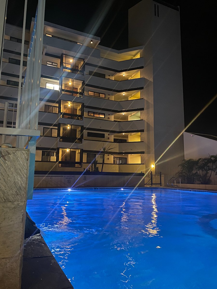 View from the pool up to the unitP
