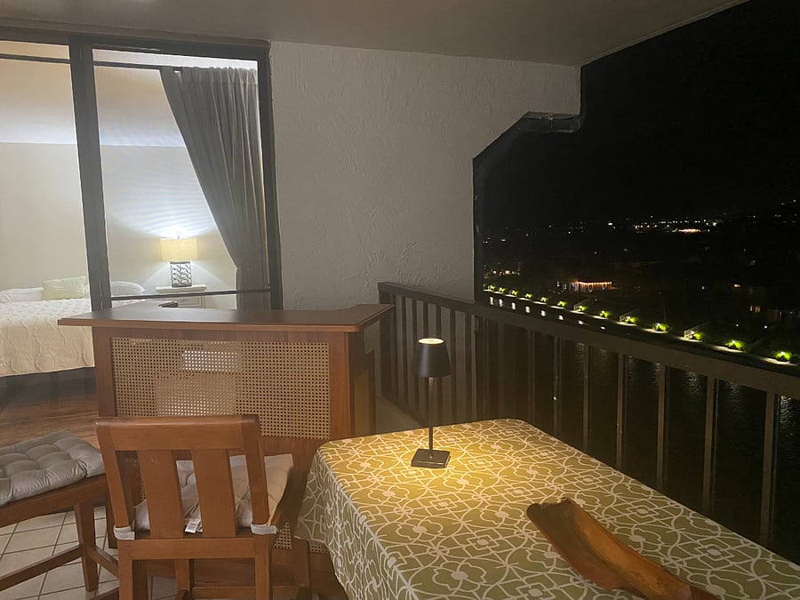 Patio view at night