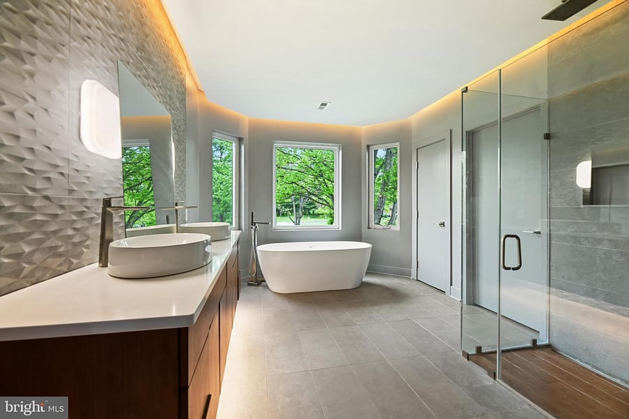 master bath with shower and soaking tub