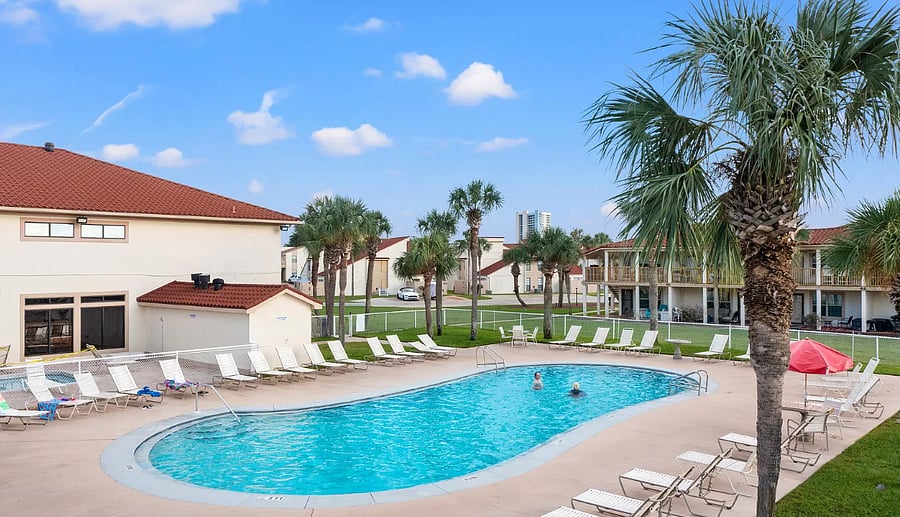 The complex has 4 pools. One of the 4 pools is heated in the winter months. There is also a hot tub. 